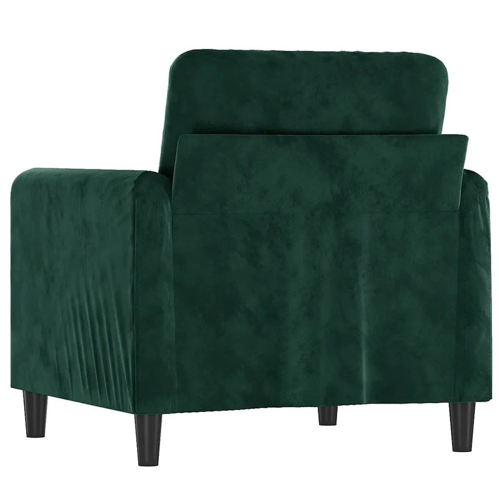 Divano Sedia-Poltrona Verde Scuro 60 cm Velluto 677379