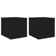 Mobili TV a Parete con Luci LED 2pz | Armadietto TV | Mobile Porta TV Neri 30,5x35x30 cm