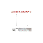 Trade Shop - Telaio Tenda Tende Bastone Asta Doccia E Vasca Da Bagno Colore Bianco 80 X 80 Cm -