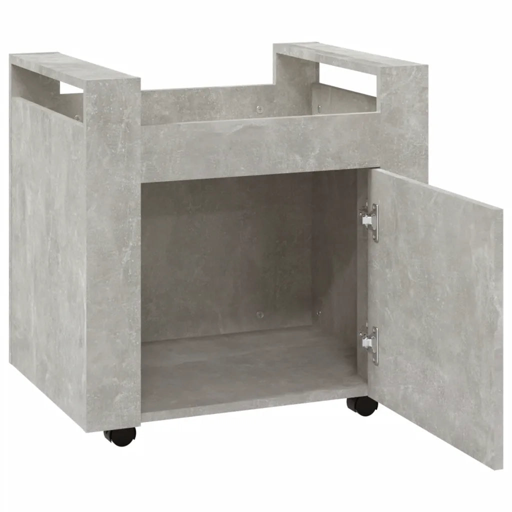 Carrello Scrivania Grigio cemento 60x45x60 cm Legno Multistrato 816612