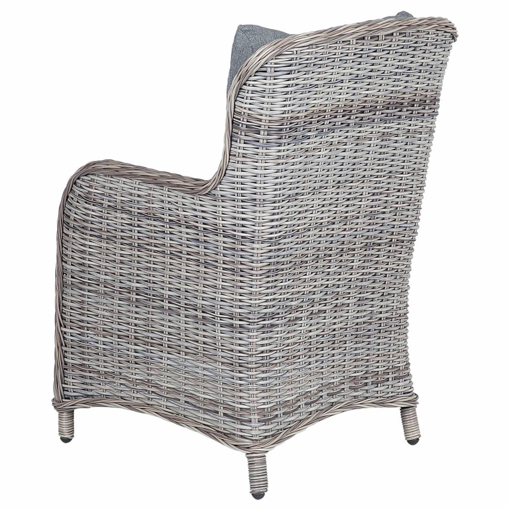 Set di 2 sedie da giardino grigio rattan sintetico 73L x 60W x 96H cm cuscini da esterno Modern