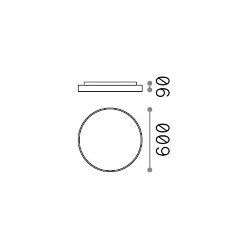 Plafoniera Moderna Halo Alluminio Bianco Led 46W 4000K Luce Naturale