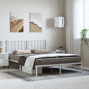 Giroletto con Testiera-Struttura Letto con testiera Metallo Bianco 193x203 cm 948680