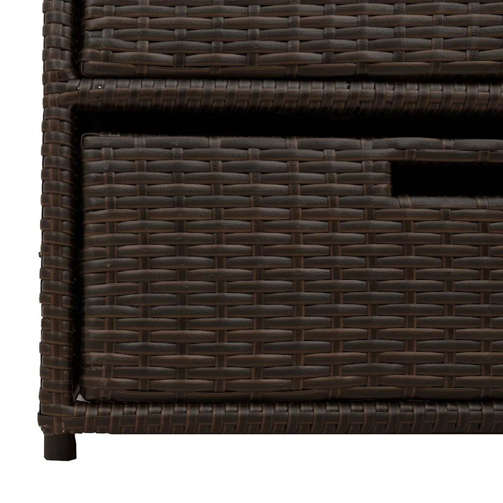 Mobile contenitore da giardino 55 x 59 x 69 cm 3 cassetti design moderno resina intrecciata marrone 02_0047429