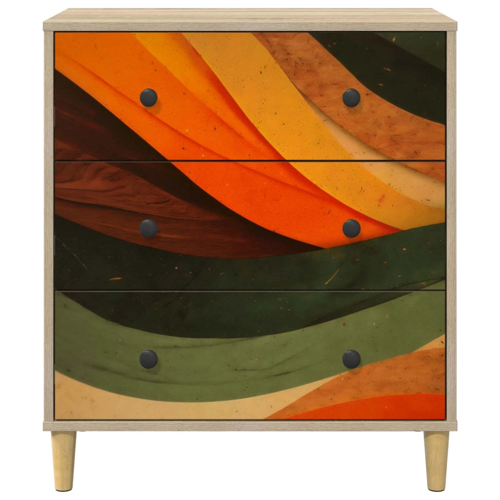 Cassettiera BONN Stampa retro wave 66 x 36,5 x 75 cm Sonoma 8007361