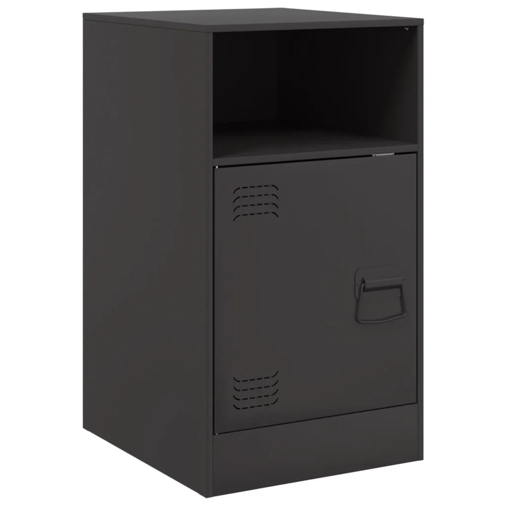 Comodini 2 pz Neri 34,5x39x62 cm in Acciaio