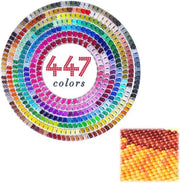 Diamanti in rilievo per la pittura a diamanti DIY - 89400 pezzi di diamanti rotondi - arte del nail - decorativi - 447 colori