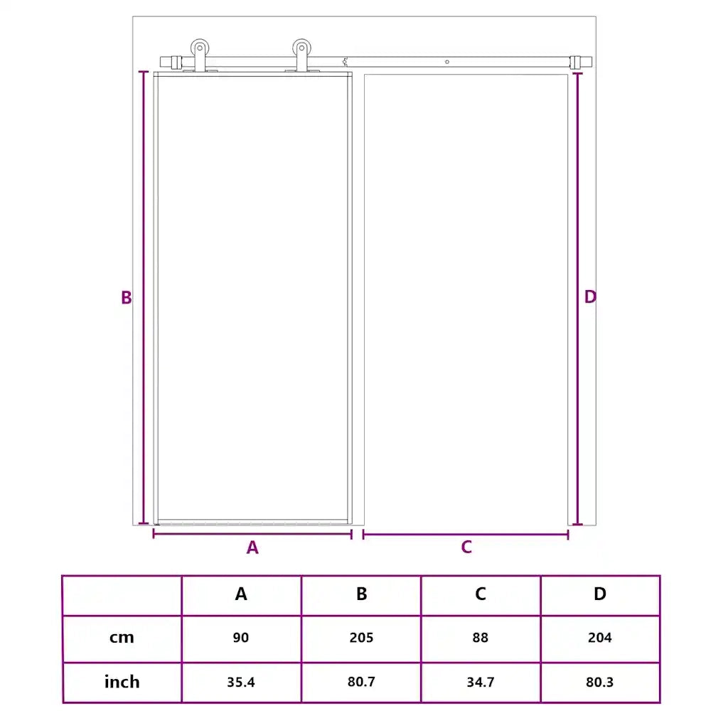 Porta Scorrevole Dorata 90x205 Vetro Smerigliato ESG Alluminio 155182