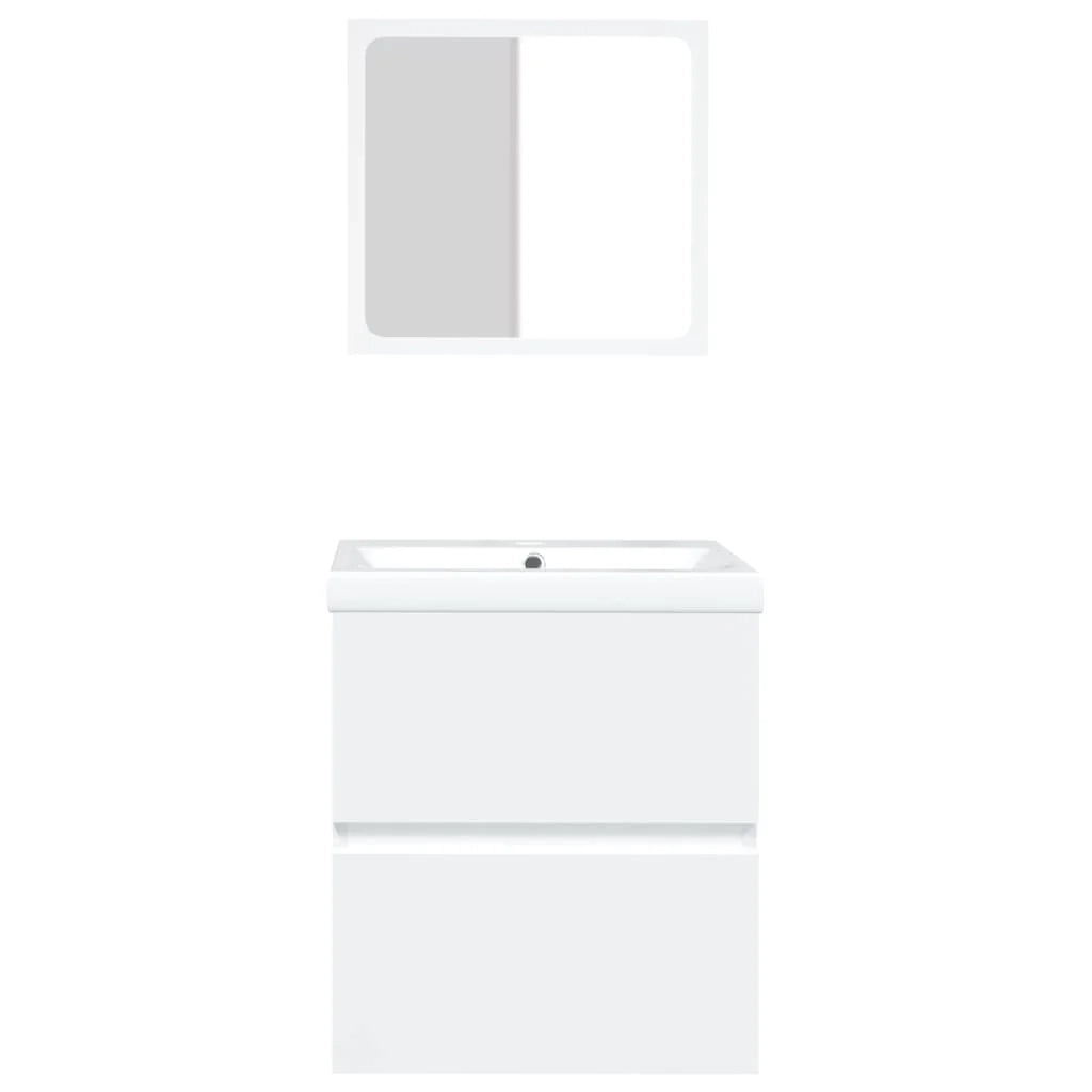 Mobile lavabo da bagno 42 x 39 x 18 cm con lavabo e specchio bianco 02_0006639