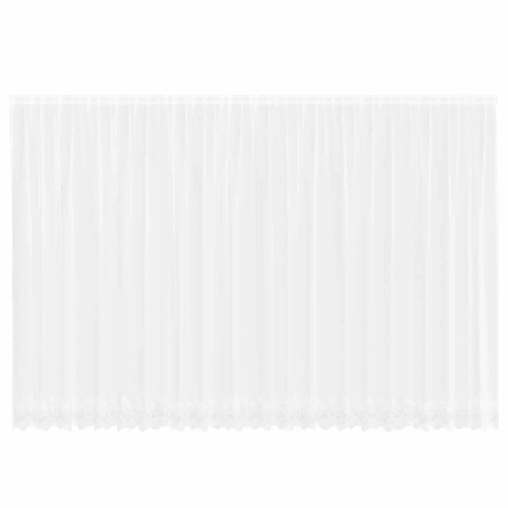 Tenda in Pizzo con tende Bianco 245 x 600 cm Poliestere 4107939