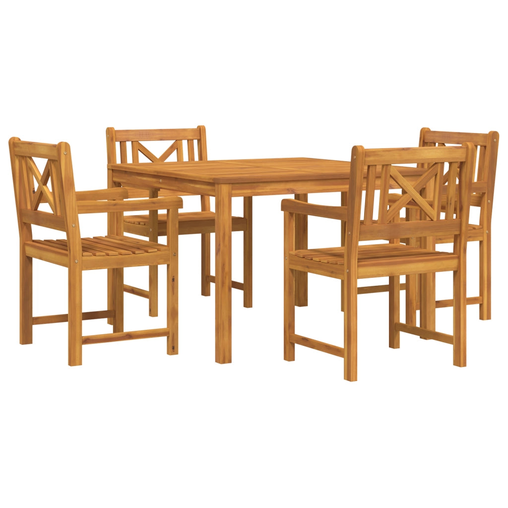 Set da Pranzo da Giardino  5 Pezzi Legno Massello di Acacia