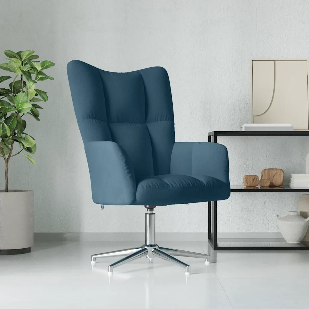 vidaXL Sedia Relax Blu in Velluto