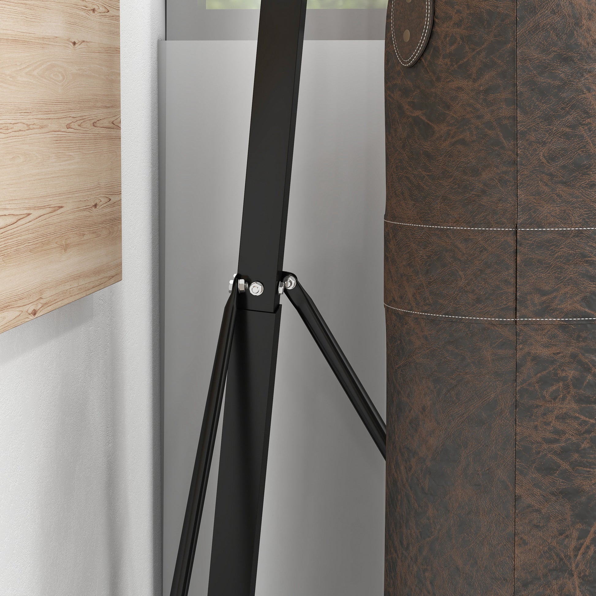 Supporto Sacco da Boxe Autoportante 170x90x182-225 cm in Acciaio Nero