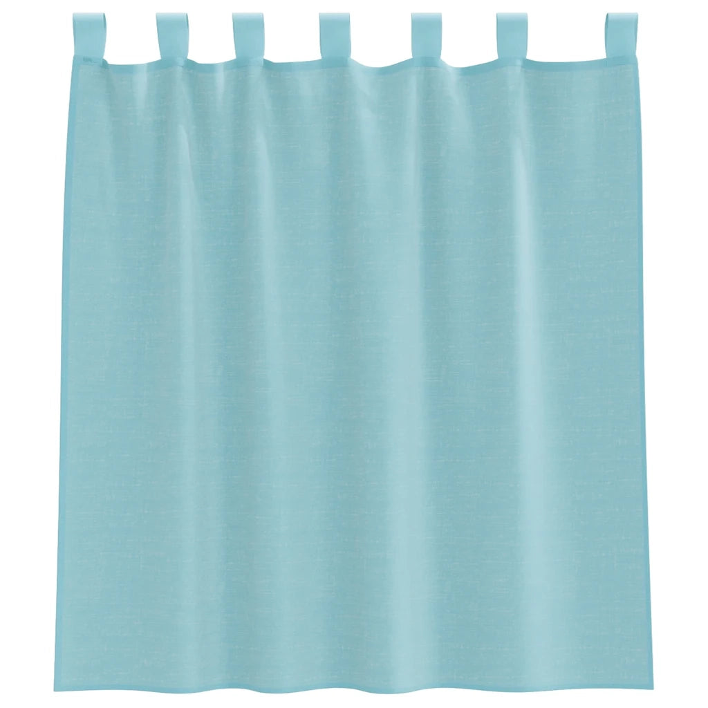 Tende in Voile con Passanti 2 pz Turchese 140x140 cm