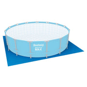 Trade Shop - Tappetino Telo Di Protezione Per Base Fondo Piscina In Pe 488 X 488 Cm Blu Quadrato 58003 -