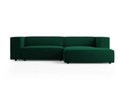 Cosmopolitan Design - Divano angolare destro "Arendal" 3 posti in velluto verde bottiglia 
