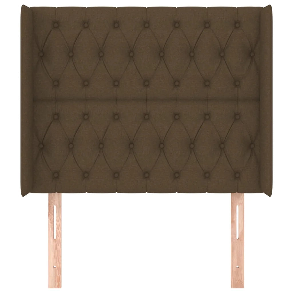 Testiera ad Orecchio Marrone Scuro 93x16x118/128 cm in Tessuto 3119901