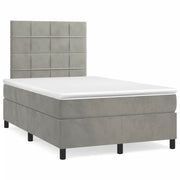 Giroletto a Molle con Materasso Grigio Chiaro 120x190cm Velluto