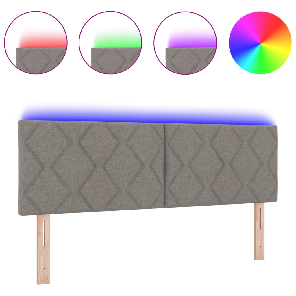 Testata LED  Design a Blocchi di Diamante Tortora 160 cm Tessuto