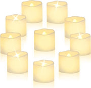 Set di 24 Luminarie LED a Batteria - Fari da Cera Realistici con Fiamma Flickerante -  Warmo Bianco