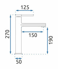 Rubinetto Da Lavabo Rea Oval Chrom High