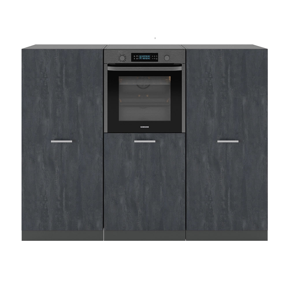 Vicco Cucine componibili piccole Calcestruzzo nero/antracite 180 cm Senza piano di lavoro