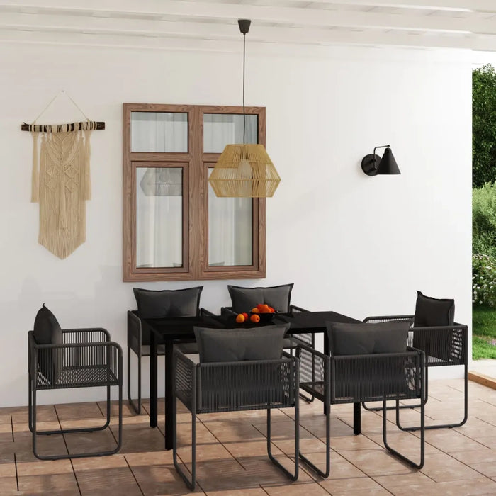 Set da Pranzo da Giardino 7 pz Nero cod mxl 42798