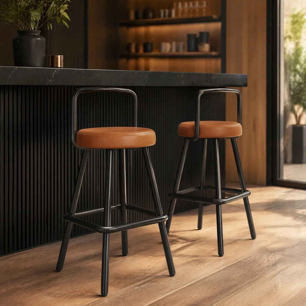 SGABELLO DA BAR Ergonomico 37x37x90,5 cm PU Pelle Marrone