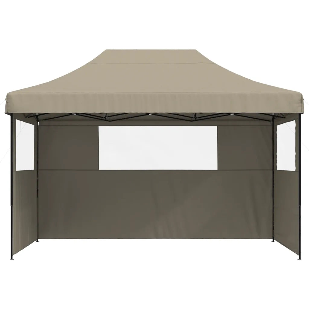 Tendone per Feste Pieghevole Pop-Up con 3 Pareti Tortora 4005018
