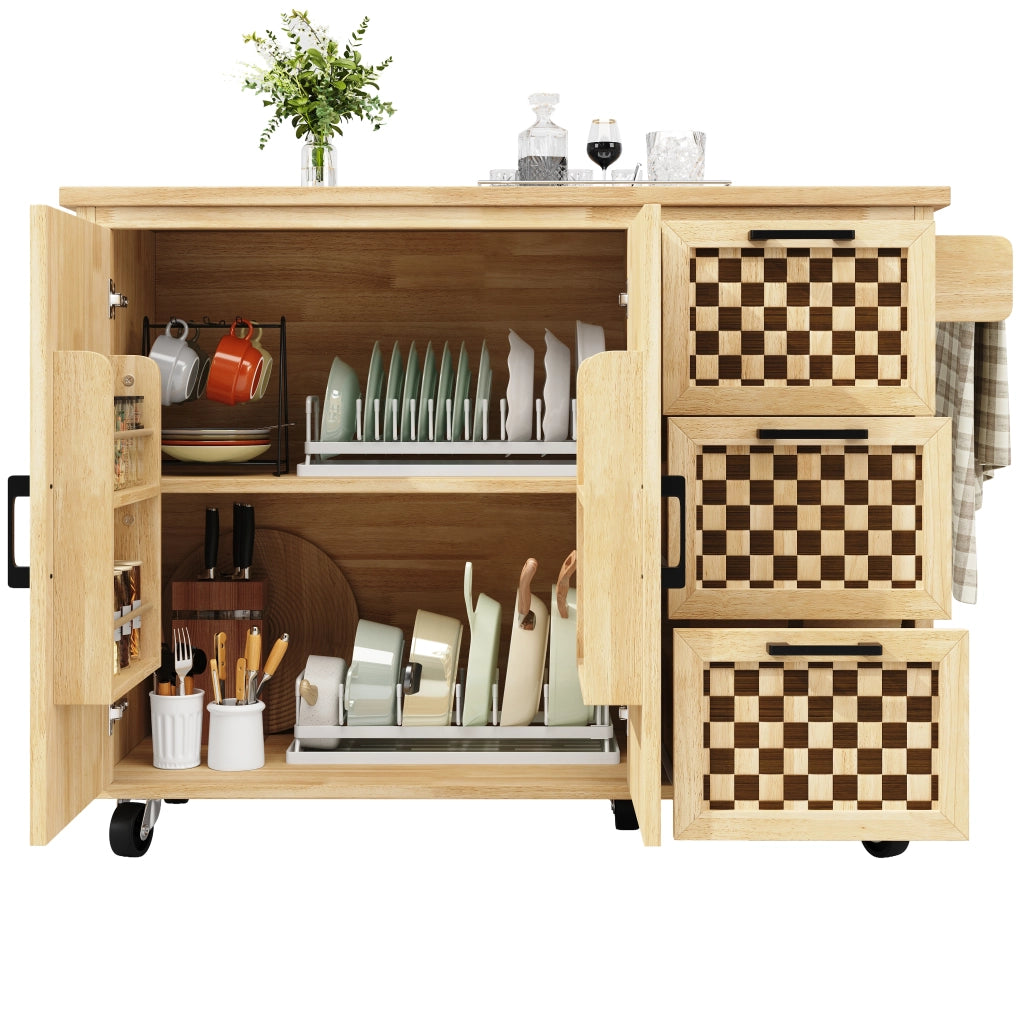 Buffet con Ruote e Cassetti ¨C MINIMAL ¨C Legno, 120x45x92 cm