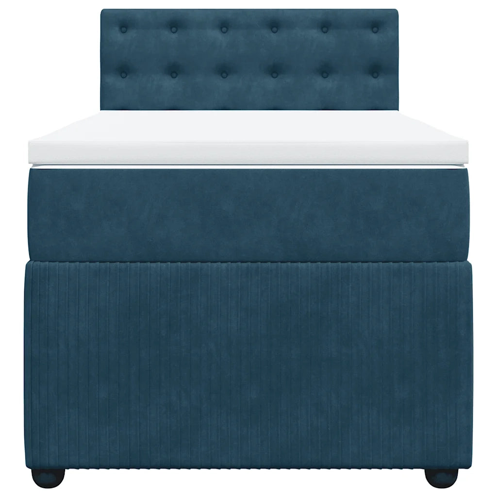 Giroletto a Molle con Materasso Blu 90x190 cm in Velluto 3289918