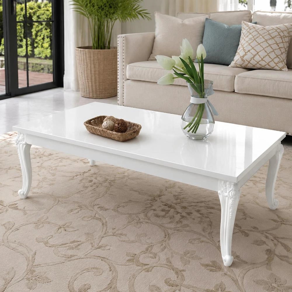 Coffee Table 115x65x42 Cm High-gloss White