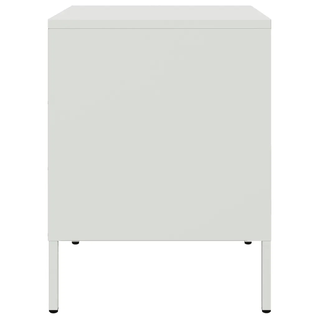 Set di 2 Comodini | Armadio da Notte | Mobiletto da notte Bianchi 36x39x50,5 cm in Acciaio