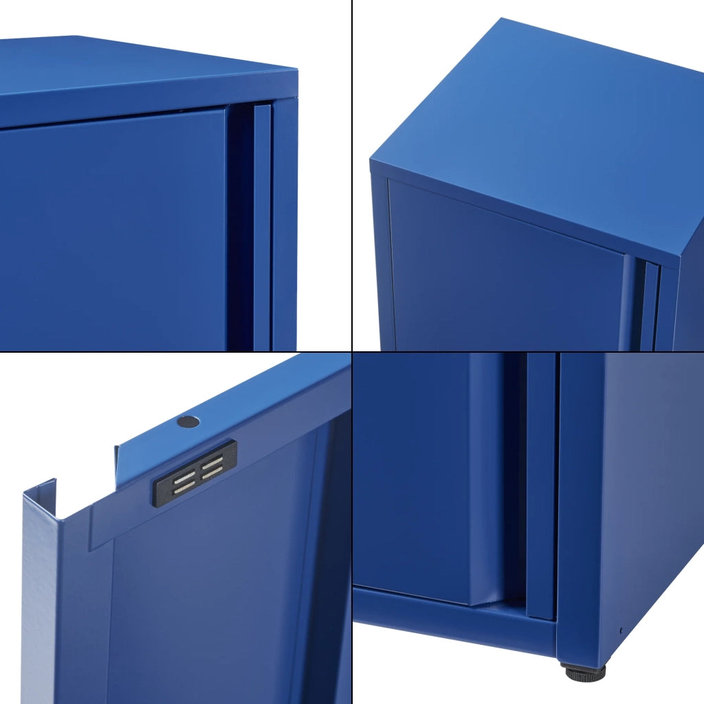 Mobiletto portaoggetti/scaffale 88 x 40 x 35 cm acciaio blu 03_0008901
