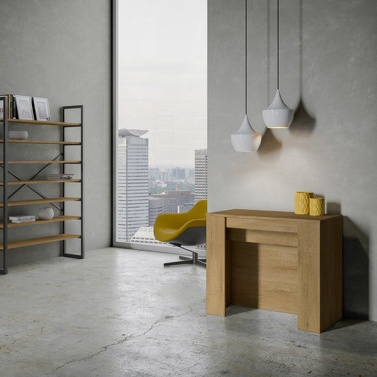 Consolle Allungabile 90-296x48x77 cm in Nobilitato Marrone