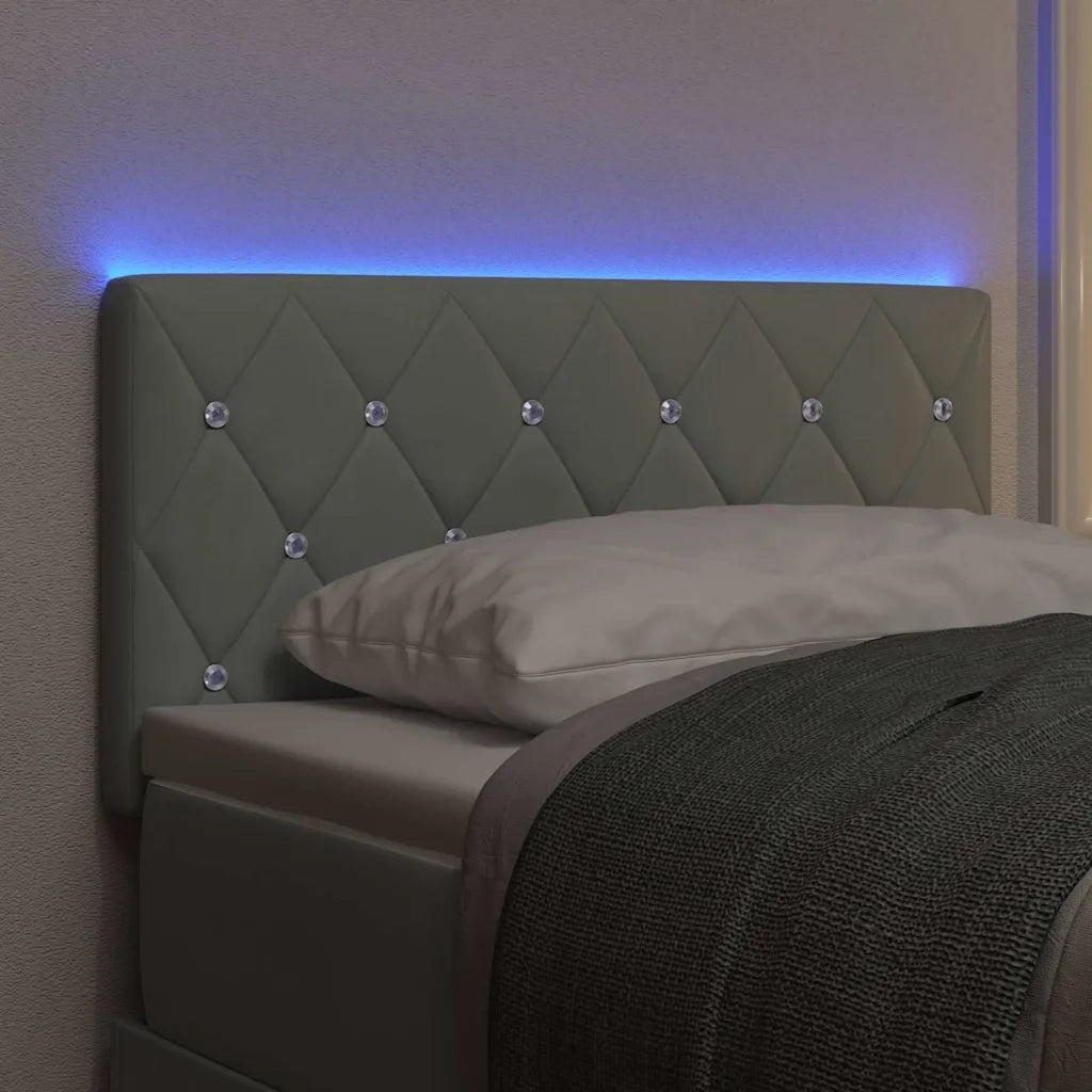 Testiera | Testata LED con strisce LED Grigio chiaro 80 cm Velluto