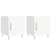 Comodini 2 pz-Set di 2 Tavolino da notte Bianchi 40x40x50 cm in Legno Multistrato 939292