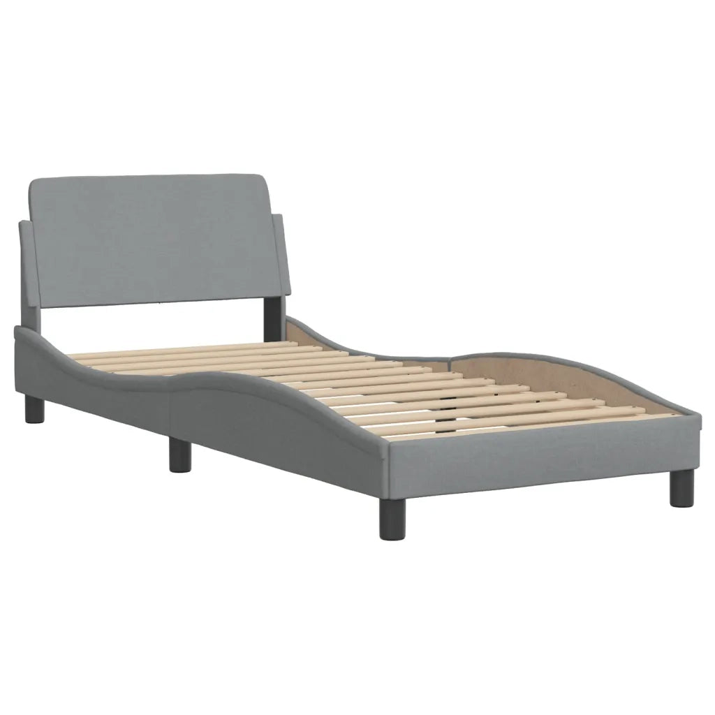 Letto con Materasso Hvar Grigio Chiaro 90x190 cm in Tessuto 3208499