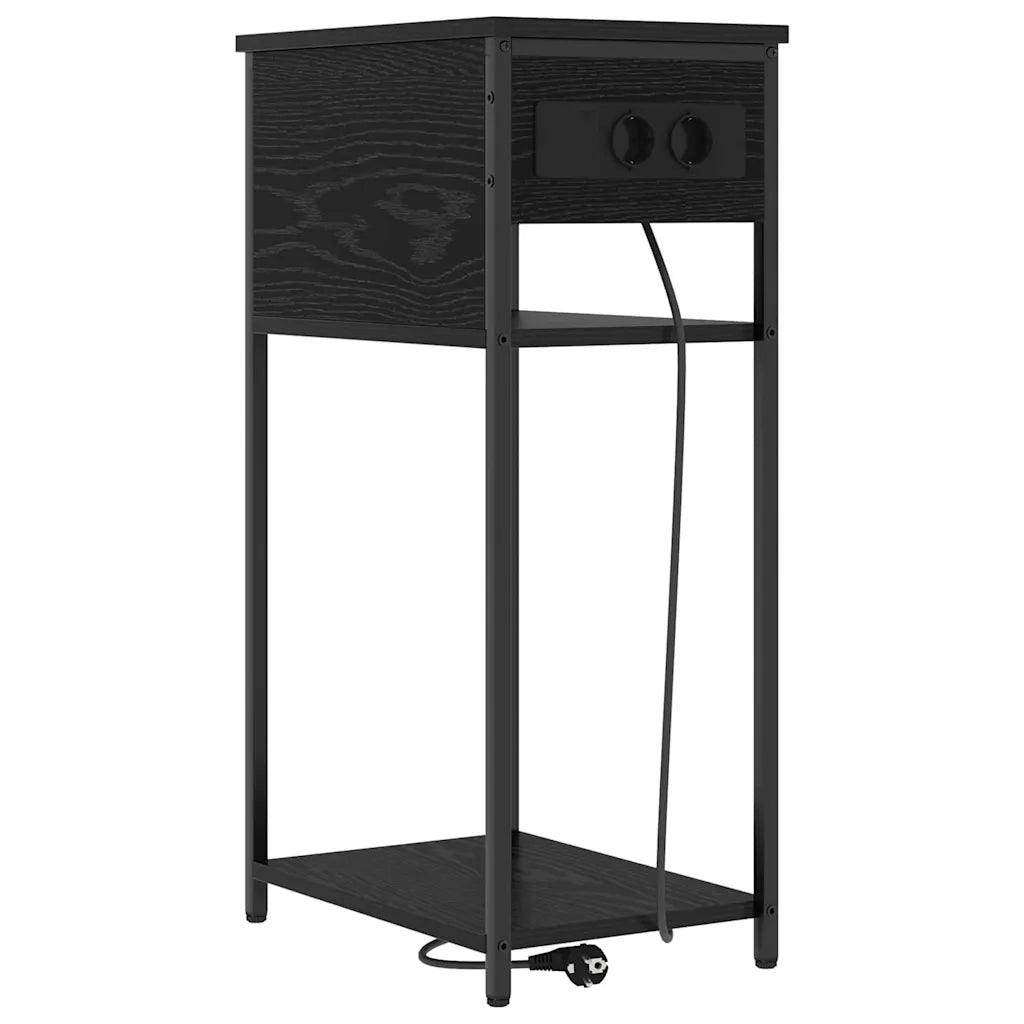 vidaXL Armadio da Notte Rovere nero 28.1 x 40.9 x 75 cm
