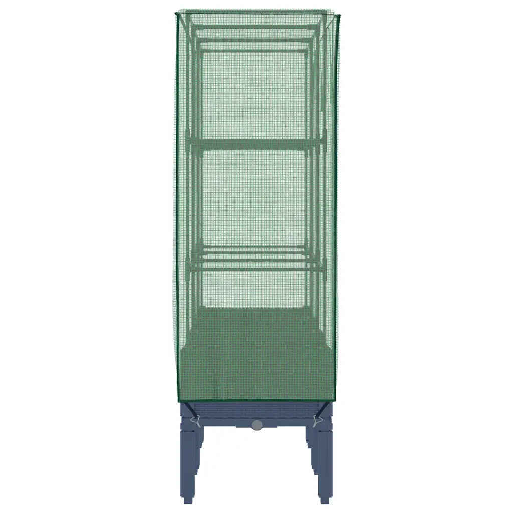 Fioriere | Cassetta per fiori | Letto Rialzato con Copertura Serra Effetto Rattan 120x40x140 cm