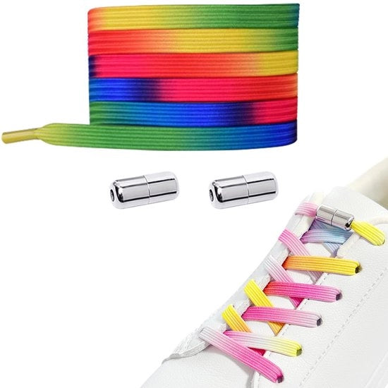 Viti elastiche - Capsule metalliche - Chiusura rapida - Viti piatte - Adatte per bambini/adulti - Comfortevole forma aderente - Viti per scarpe
