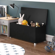 Cassa di conservazione in legno scuro per bambini con coperchio - Cassa di gioco per bambini