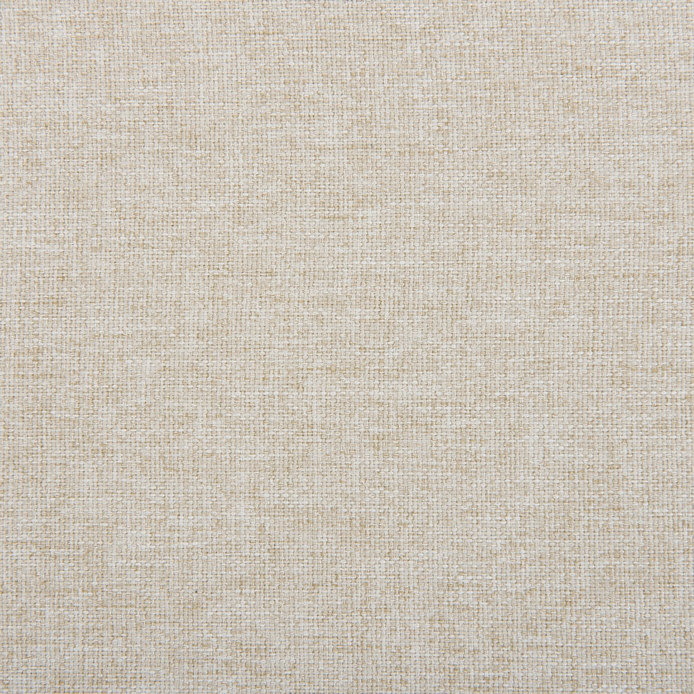 Divano Chesterfield Rivestimento in tessuto beige Gambe in legno scuro 3 posti