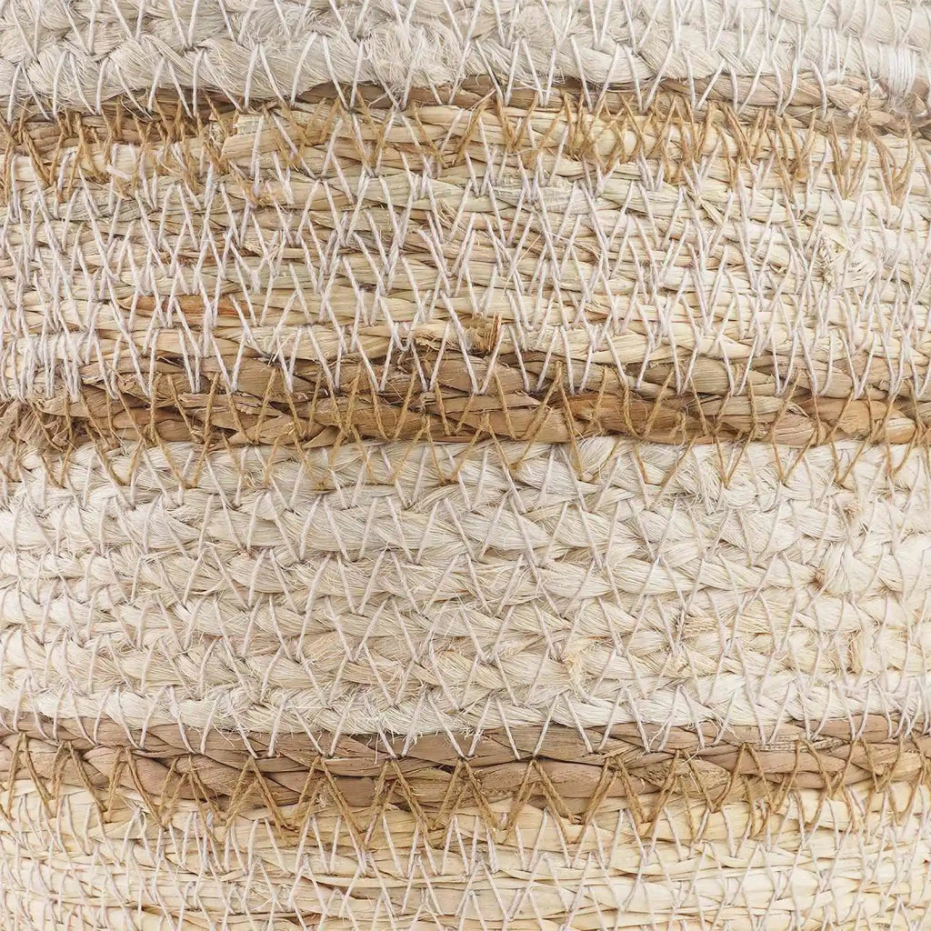 Cesti per piante in erba marina 3 pcs Naturale, Bianco e Beige