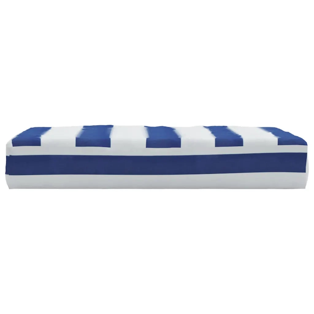 Cuscino Pallet Strisce Bianche e Blu 60x60x8 cm Tessuto Oxford 361804