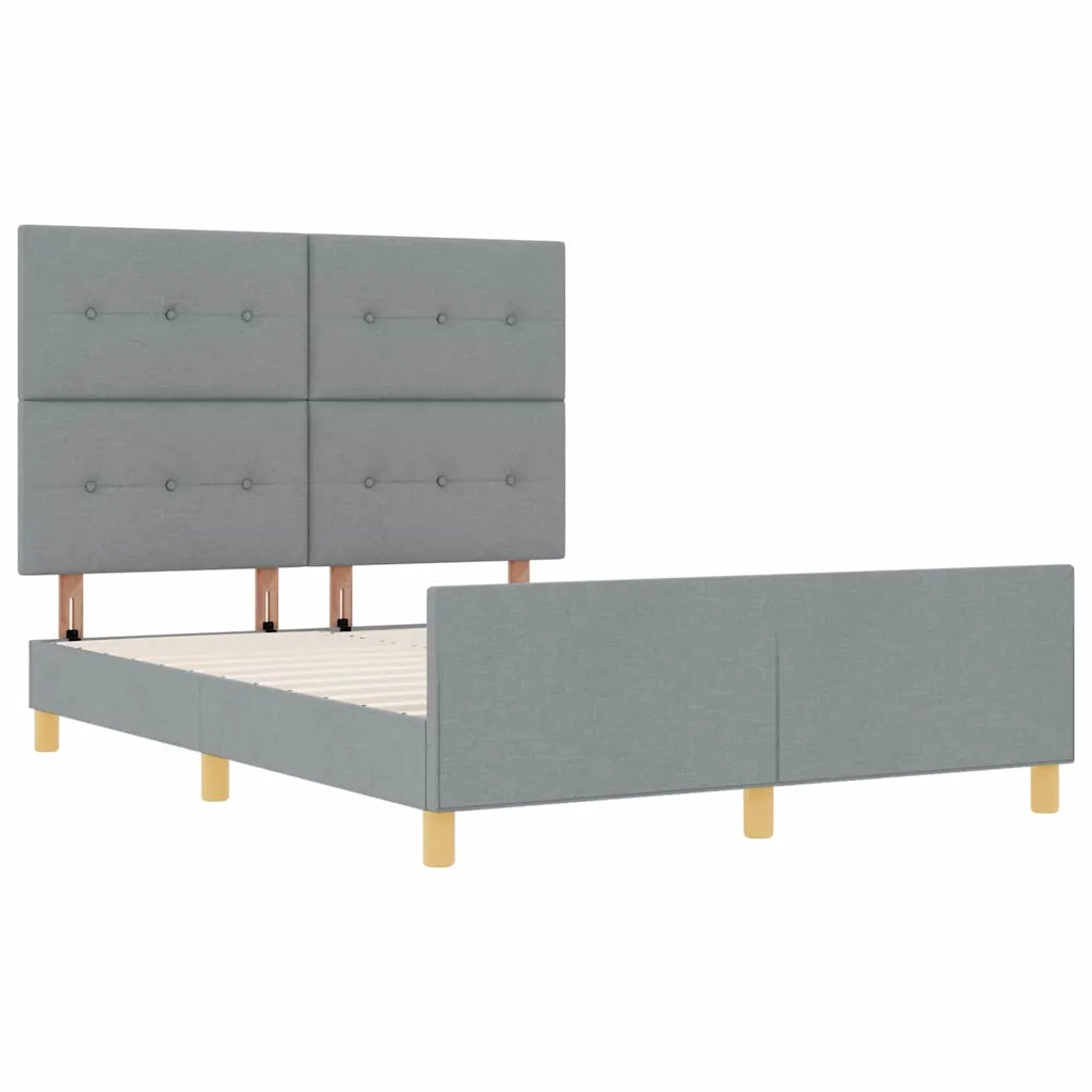 Struttura del letto Grigio chiaro 160 x 200 cm Tessuto