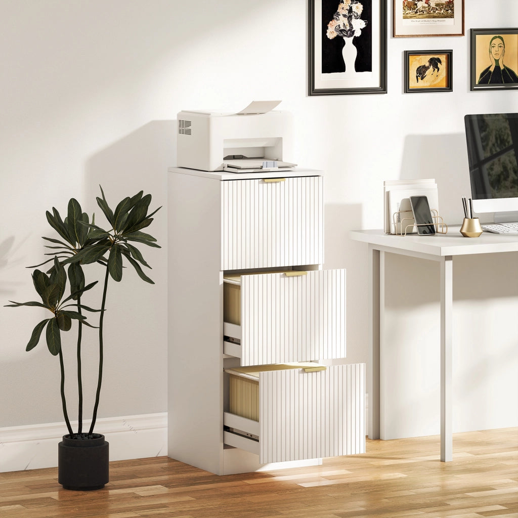 Scrivania con 3 cassetti ¨C Minimal ¨C Bianco 40x40x101 cm