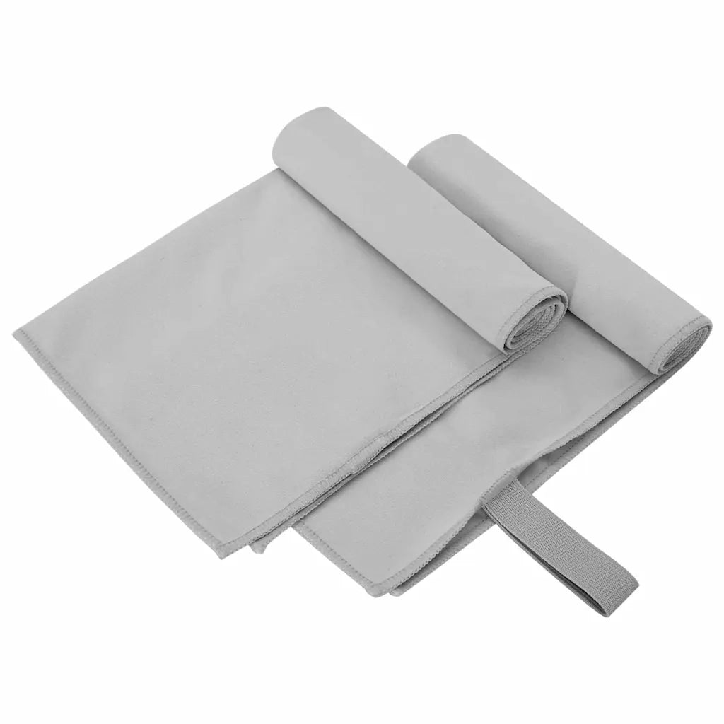 Asciugamani Sportivi 2 pz | Teli per bagno Grigio 50 x 30 cm