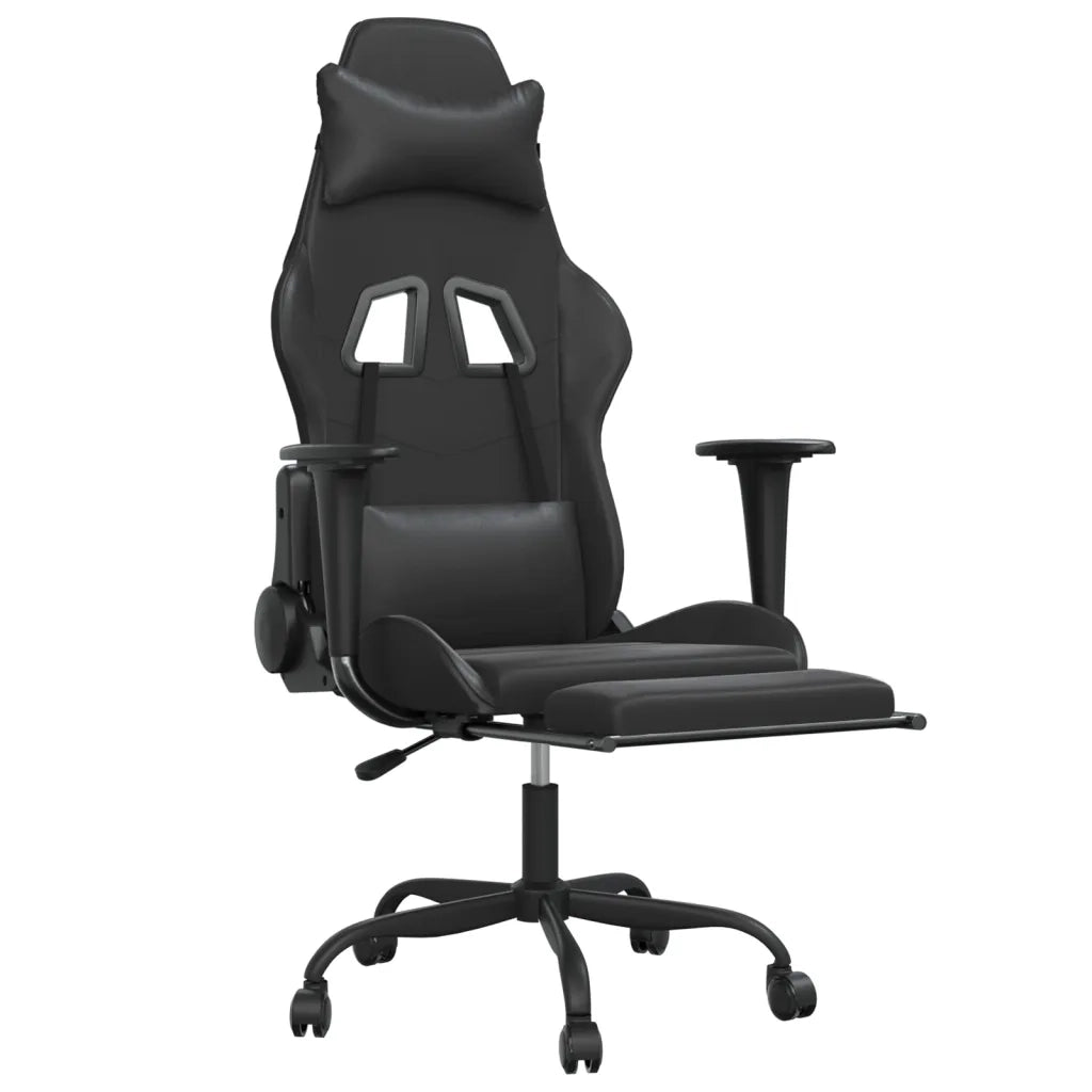 Sedia da Gaming | Sedia da e-sports con Poggiapiedi Nero in Similpelle