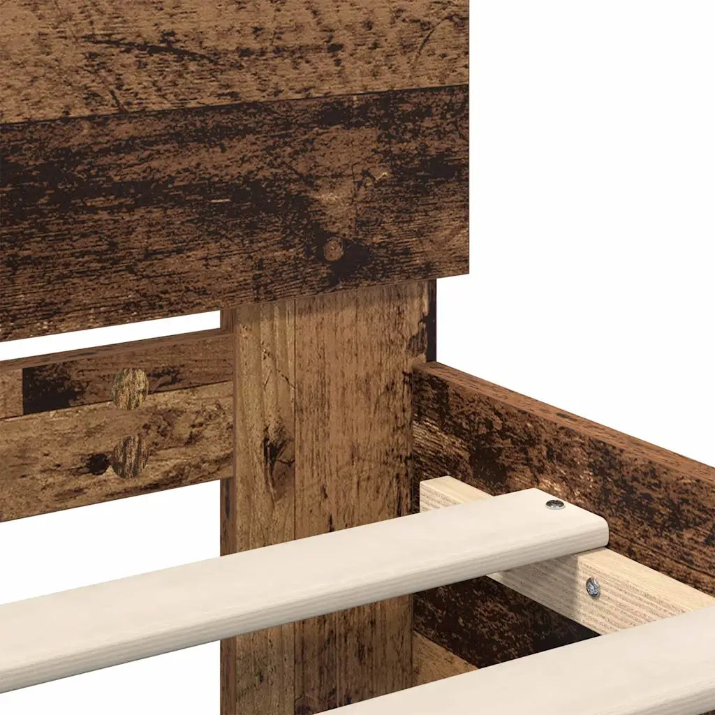 Struttura del letto con testiera-Giroletto Legno vecchio 180 x 200 cm